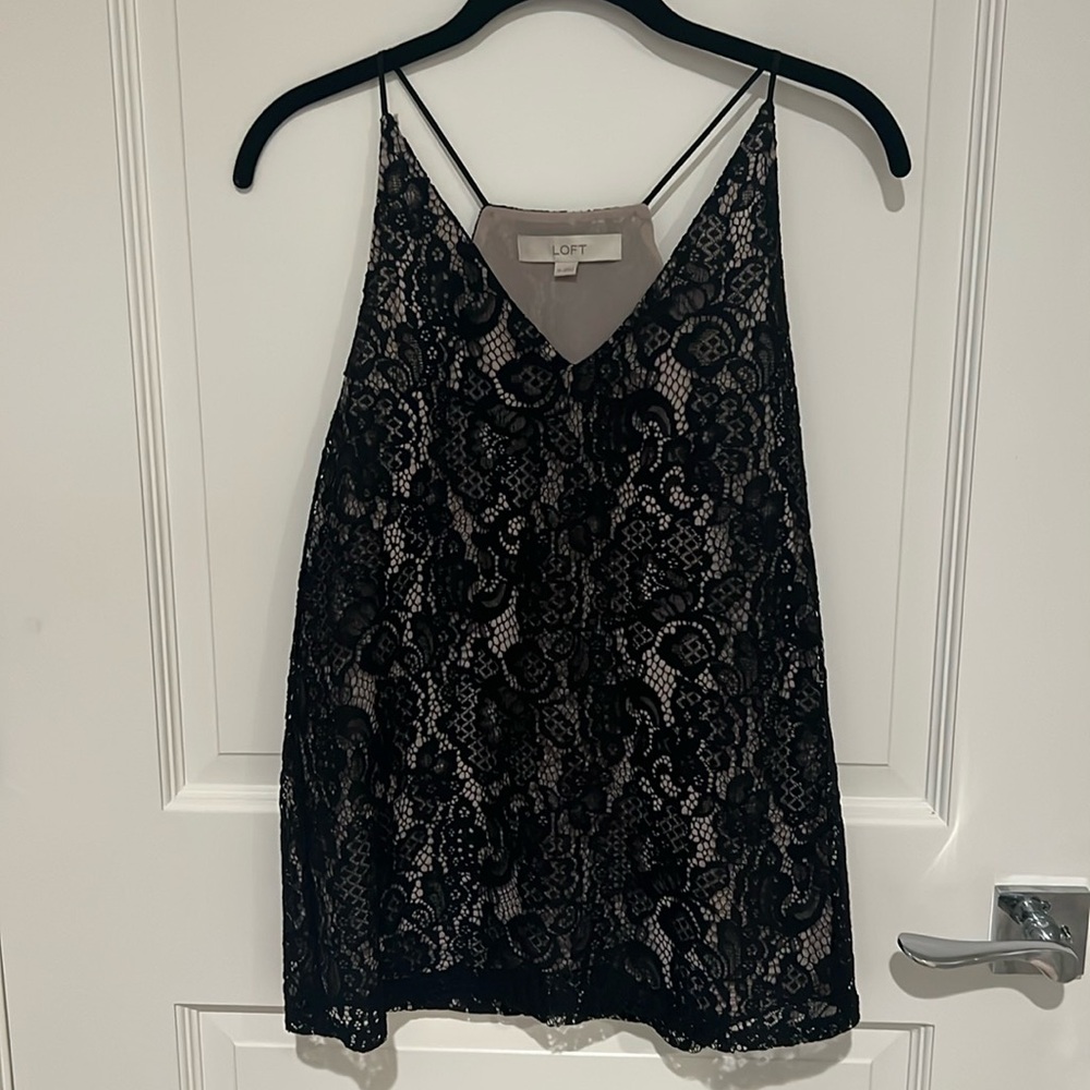 Loft black lace Cami/top